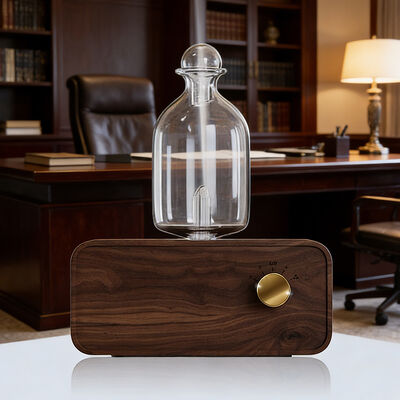 Buy Hand Blown Glass Vessel Aromatherapy Aroma Diffuser With Natural Wood Grain Preservation online manufacture