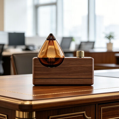 Buy Hand Blown Glass Minimalist Retro Design Wood Aroma Diffuser with Extended Battery Life for Office online manufacture