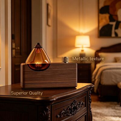 Buy Hand Blown Glass Minimalist Retro Design Wood Aroma Diffuser with 2600mAh Battery for Hotels online manufacture