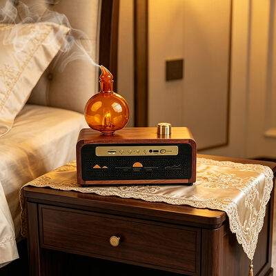 Luxurious Hand-polished Solid Wood Aroma Diffuser with Cold-air Diffusion and 100cbm Coverage for Home and Office