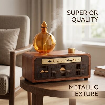 Wood Aroma Diffuser with Hand-polished Solid Wood Base, Cold-air Diffusion, and 100cbm Coverage for Home and Office